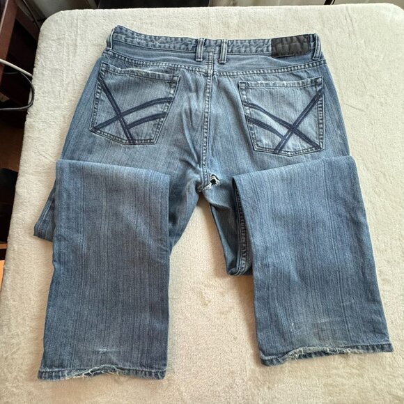 Kenneth Cole Reaction Men's Jeans Boot Cut Medium Wash 36X32 Denim Blue - Picture 2 of 10